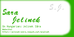sara jelinek business card